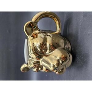 Golden Leopard Jaguar Cheetah Sculptural Mug | Luxury Accent | New Without Tag